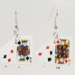 Quality Metal Poker Hands Earrings (97312)